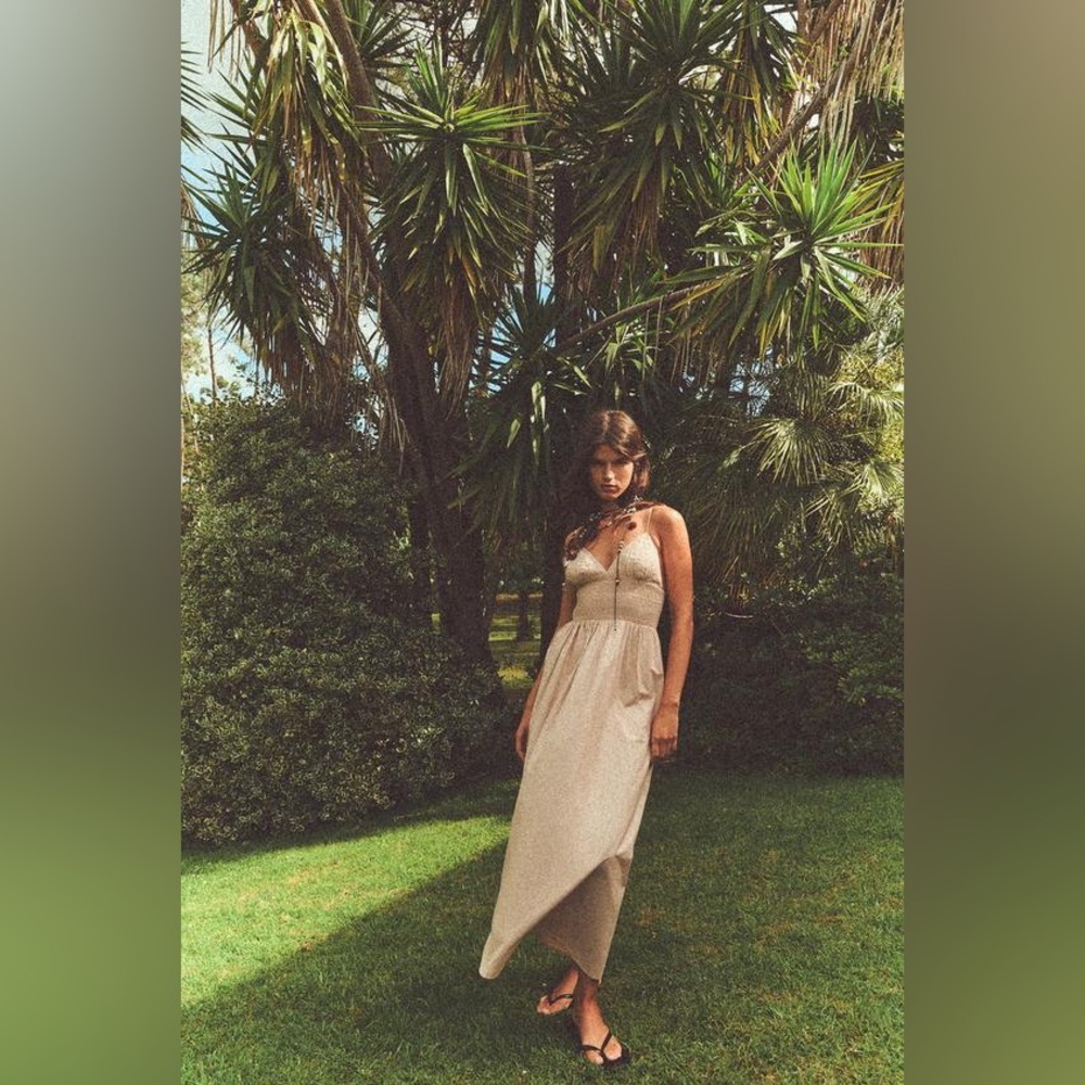 Zara Beige Midi Dress